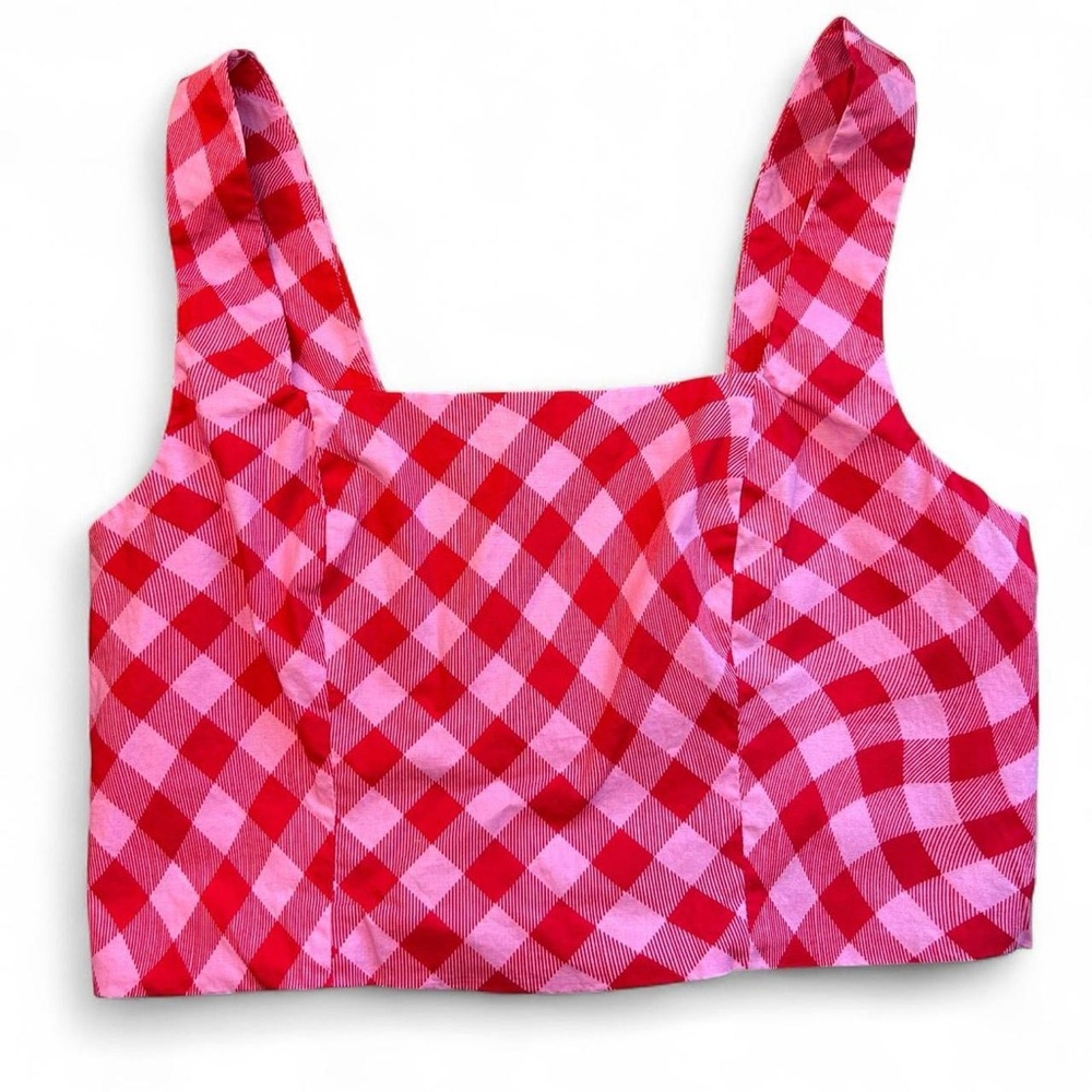 Gingham Crop Top | Size M (8–10) 💗❤️ - Picture 3 of 7